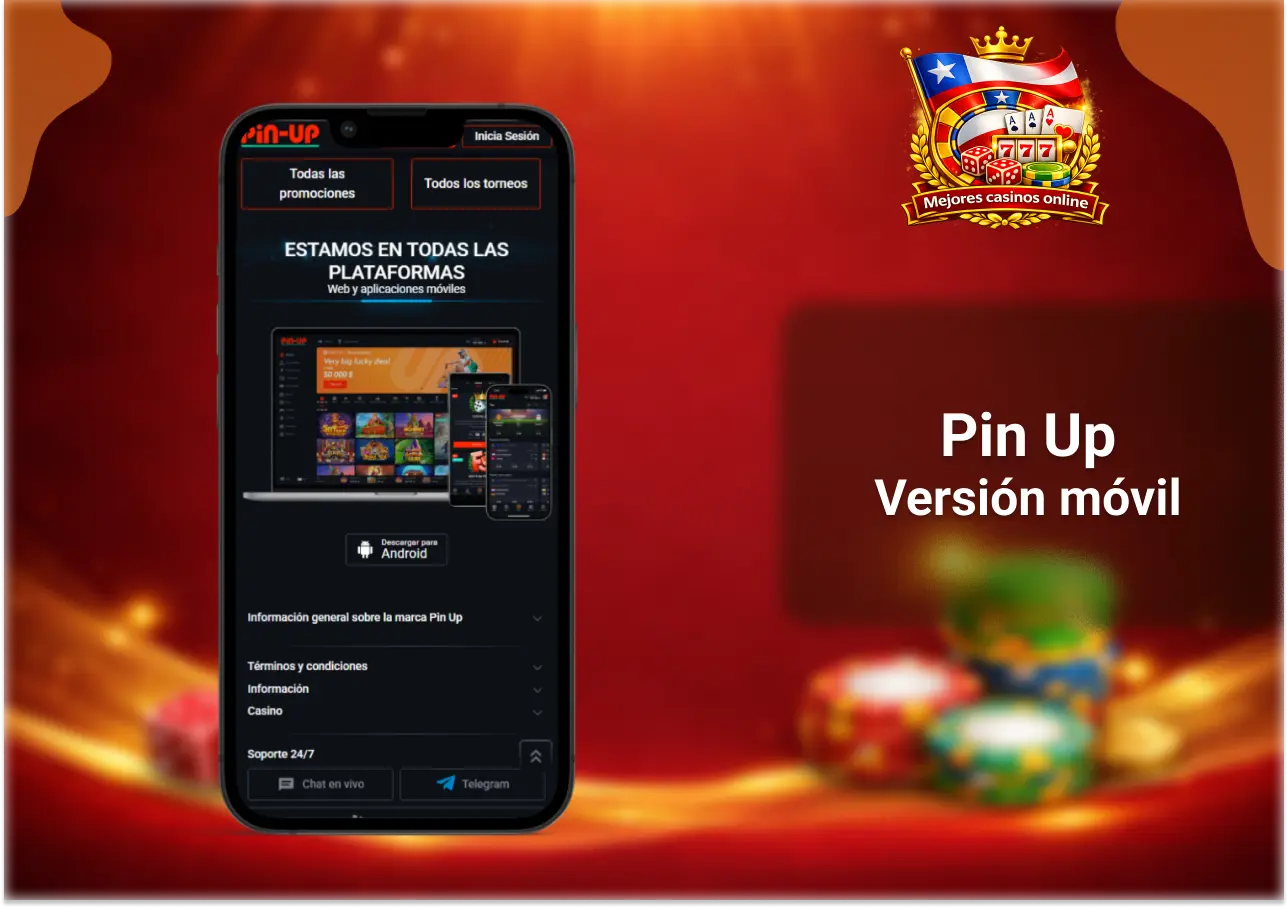 Pin Up versión móvil en Chile con app optimizada para casino online y apuestas deportivas