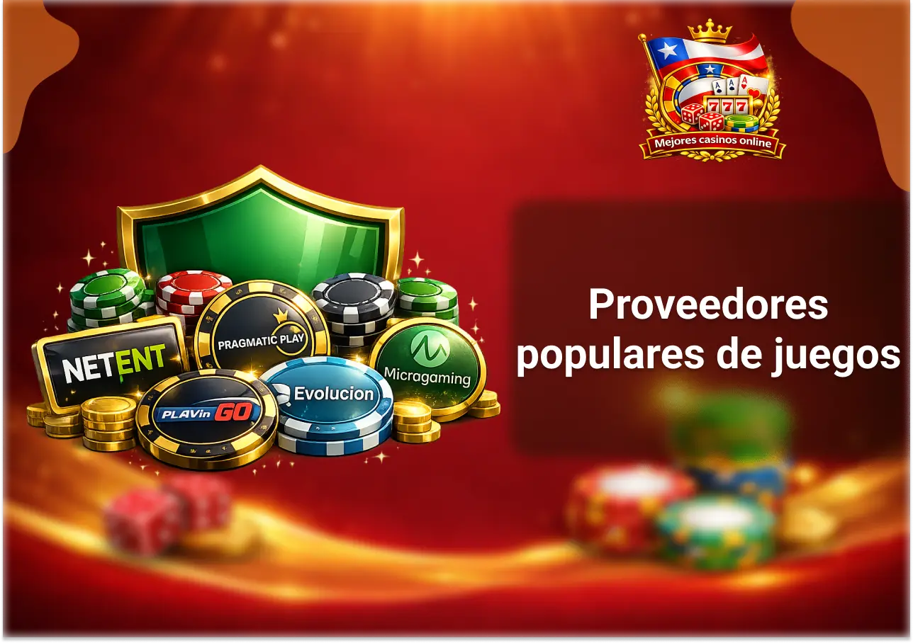 Proveedores de juegos de casino en Chile como NetEnt Microgaming Evolution y Pragmatic Play